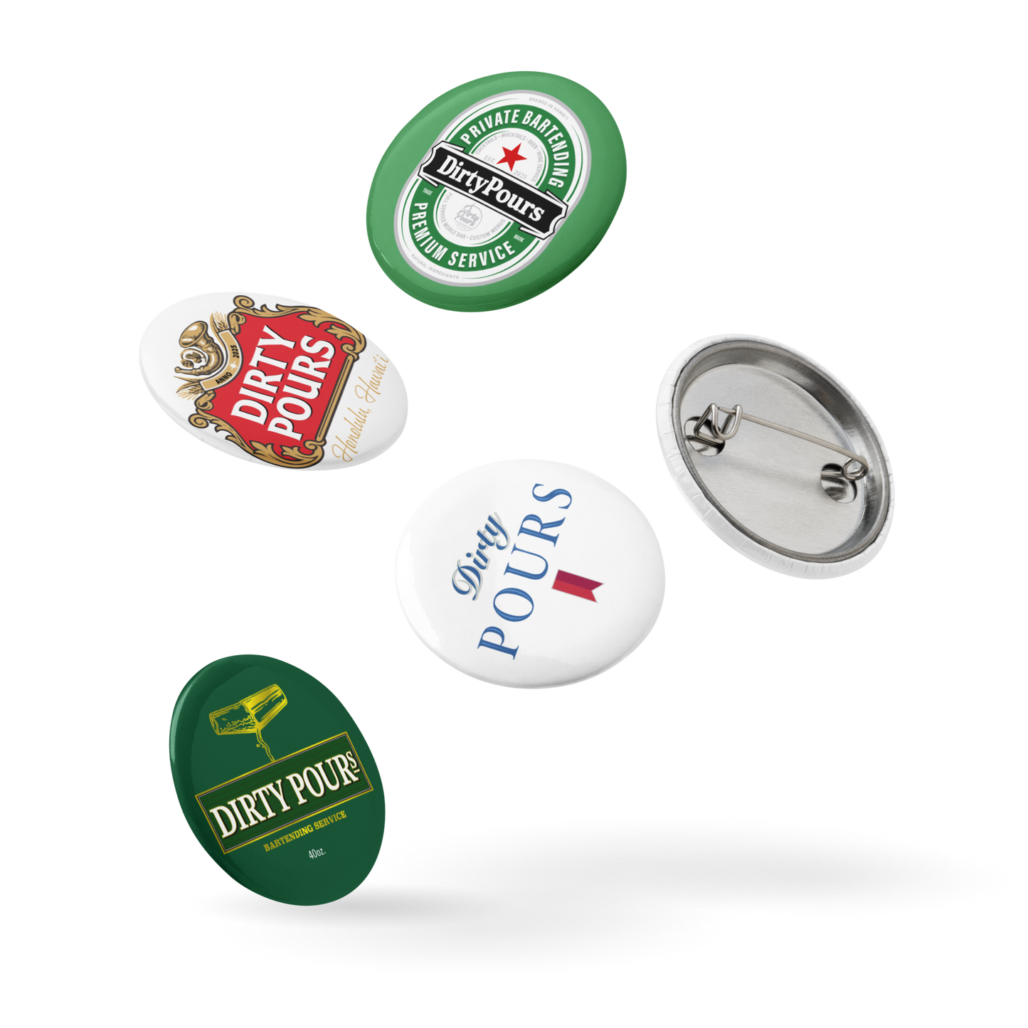 Dirty Pours Beers Set of 5 Pins